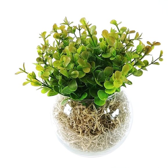 Glass Bowl Vase with Faux Greenery Handcrafted by Collins Creek Collections - Picture 3 of 4